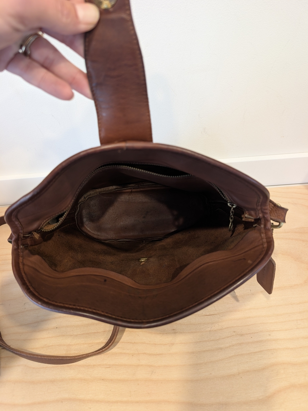 VTG 1995 Coach Nottingham Binocular Bag 9948 - Rare Two-Tone Mahogany & Taupe - Picture 13 of 13
